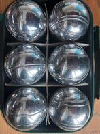 Jeu de Boules set (6 verchroomde metalen boules+but+touw), Sport en Fitness, Bowlen, Ophalen of Verzenden, Gebruikt, Overige typen