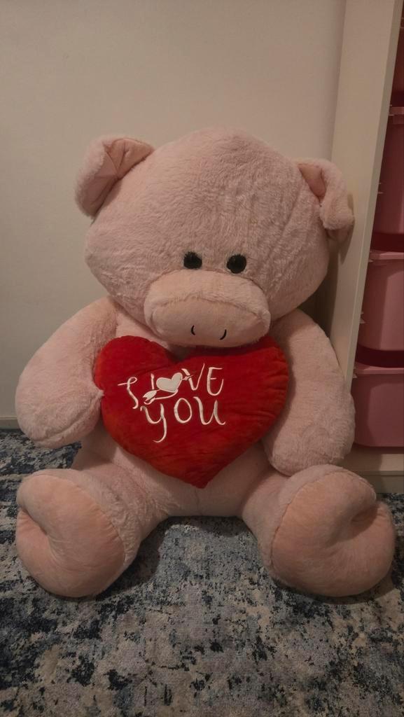 Grote Kermis Knuffel,Roze Varken met Hart,Dolfijn Regenboog, Kinderen en Baby's, Speelgoed | Knuffels en Pluche, Zo goed als nieuw