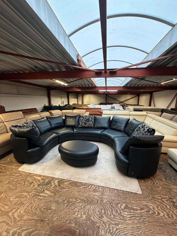 Design leren hoekbank Rolf Benz U bank leer bankstel ZGAN, Huis en Inrichting, Fauteuils, Zo goed als nieuw, Leer, 125 cm of meer