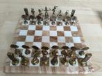 Onyx schaakbord met 2 sets schaakstukken, Een of twee spelers, Ophalen of Verzenden, Zo goed als nieuw