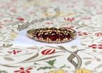 AnnaNina vintage gouden ring granaat granaten maat 17 3/4, Gebruikt, Ophalen of Verzenden, 17 tot 18, Met edelsteen