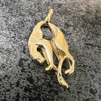 14 karaat gouden panter hanger massieve kettinghanger, Ophalen of Verzenden, Zo goed als nieuw, Goud, Kruis of Symbool