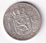 1 Gulden 1956 met Patina en randtikje, Postzegels en Munten, Munten | Nederland, 1 gulden, Koningin Juliana, Verzenden, Zilver