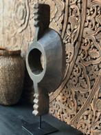 Oud houten ornament op voet sober oosters India Nepal, Antiek en Kunst, Curiosa en Brocante, Ophalen of Verzenden