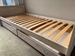LifeTime stevig bed 90 x 200cm, met rol lades, 90 cm, Eenpersoons, Hout, Ophalen