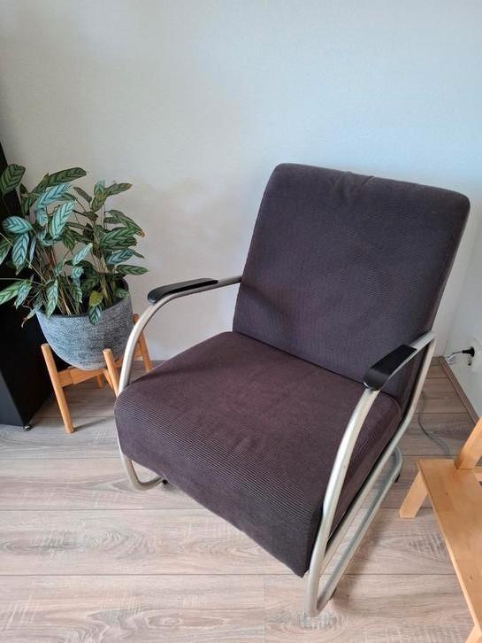 Comfortabele fauteuil / relax stoel, Huis en Inrichting, Stoelen, Zo goed als nieuw, Eén, Metaal, Stof, Ophalen