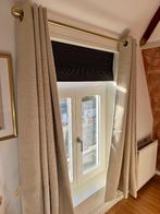 Gordijnen incl. verstelbare roede (2 sets), Ophalen, Beige, 150 tot 200 cm, Zo goed als nieuw