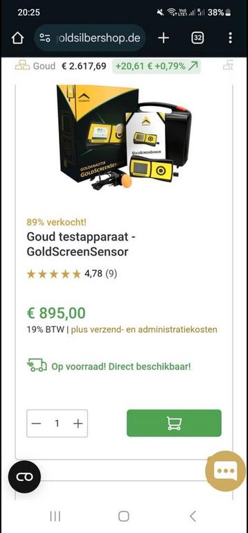 GEZOCHT GOLDSCREENSENSOR ZILVER TESTER COLD SCREEN SENSOR beschikbaar voor biedingen