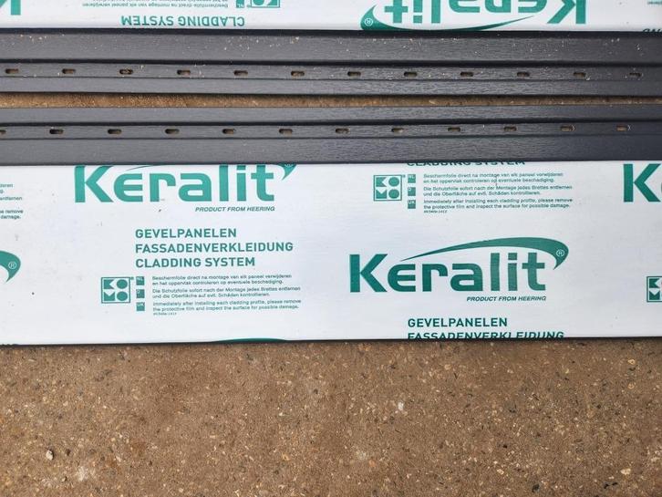 121 - Gevelpanelen Keralit, antraciet, wandbekleding, Doe-het-zelf en Verbouw, Dakpannen en Dakbedekking, Zo goed als nieuw, Dakpannen