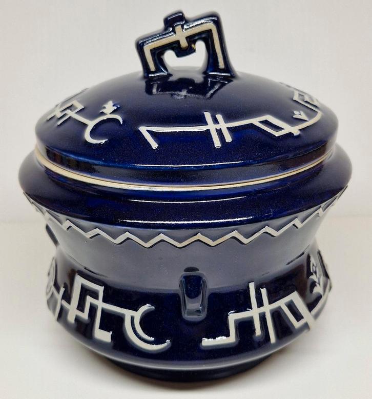 Aardewerk Art Deco dekselpot Eckhardt & Engler Höhr, 1920., Antiek en Kunst, Antiek | Keramiek en Aardewerk, Ophalen of Verzenden