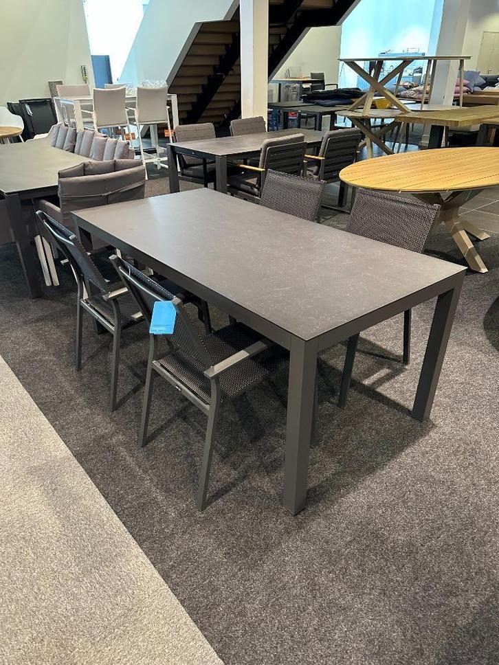 Te koop: Dining tuin set (teakhout aluminium textieleen), Tuin en Terras, Tuinsets en Loungesets, Zo goed als nieuw, Tuinset, Aluminium