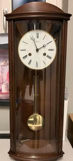 Noten Houten Regulateur Wandklok Hermle, Antiek en Kunst, Ophalen