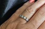 Gouden Vintage ring edelsteen saffier en diamant. 2025/348., Ophalen of Verzenden, Goud, Ring, Met edelsteen