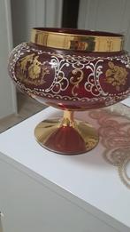 Vintage Vaas Rode Glas Gouden Details, Huis en Inrichting, Woonaccessoires | Etagères, Ophalen of Verzenden, Zo goed als nieuw