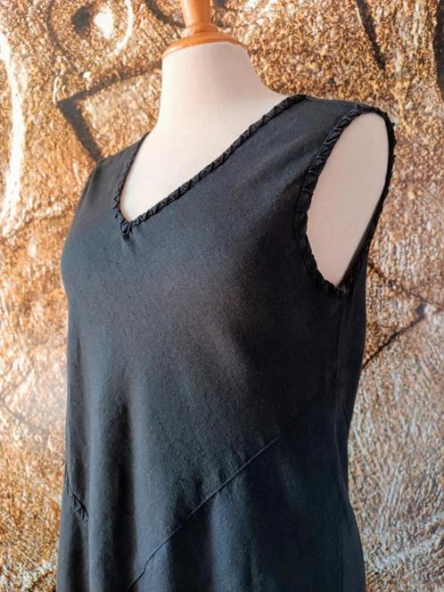 💖Prachtig 100% linnen lange jurk M, Kleding | Dames, Jurken, Zo goed als nieuw, Maat 38/40 (M), Zwart, Onder de knie, Ophalen of Verzenden