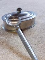 Oud tinnen bakje met loep, Ophalen of Verzenden