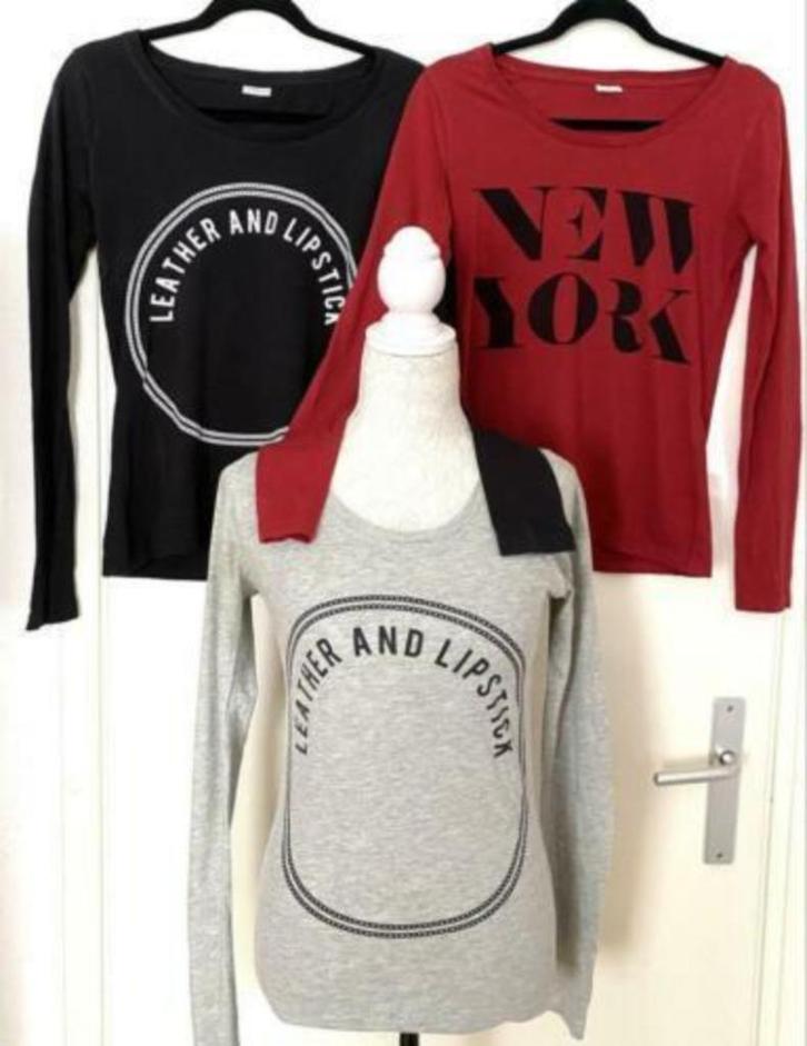 3 tops/shirts van Jaqueline de Yong maat S, Kleding | Dames, Tops, Zo goed als nieuw, Maat 36 (S), Overige kleuren, Lange mouw