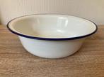 Emaille schaal met blauwe rand  , Ophalen of Verzenden