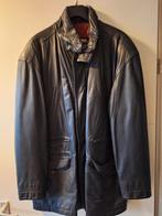 Vintage Leren Heren jas parka model, Maat 52/54 (L), Onbekend, Zwart, Ophalen of Verzenden