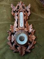 Antieke eikenhouten jacht barometer met snijwerk., Verzenden