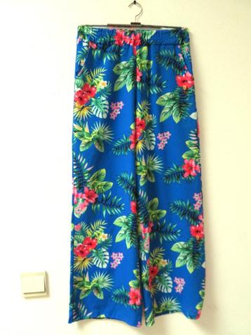 G18 MADE IN ITALY broek travelstof wijde pijpen blauw S 36	 beschikbaar voor biedingen