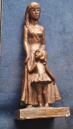 Bronzen Beeld Moeder en Dochter - Gesigneerd, Antiek en Kunst, Ophalen of Verzenden, Brons
