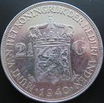 2,5 Gulden 1940 Mooi!!, Verzenden, Zilver, Koningin Wilhelmina, Losse munt