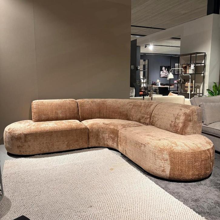 Ronde hoekbank japandi luxury DIRECT LEVERBAAR, Huis en Inrichting, Banken | Complete zithoeken, Nieuw, Stof, Ophalen