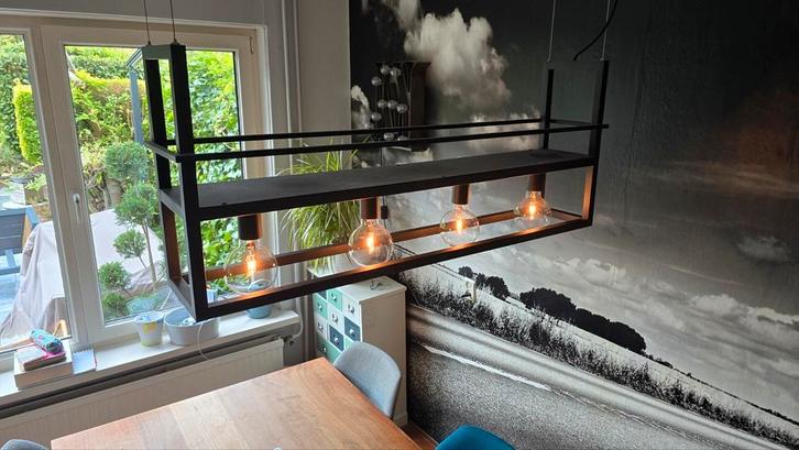 Design hanglamp, inclusief 4 halogeenlampen, Huis en Inrichting, Lampen | Hanglampen, Zo goed als nieuw, Minder dan 50 cm, Ophalen