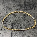 14k gouden armband massief schakel monte carlo, Ophalen of Verzenden, Nieuw, Goud