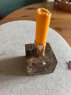 Marmere Kandelaar bruin tint diepe ingang valt kaars niet ui, Overige materialen, Gebruikt, Bruin, Ophalen of Verzenden