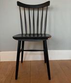 Zwarte vintage spijlenstoel eetkamerstoel houten stoel, Huis en Inrichting, Stoelen, Ophalen, Gebruikt, Zwart, Vintage