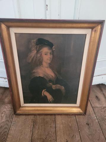 Brede vintage houten lijst beschikbaar voor biedingen