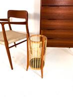 Vintage Deense paraplubak teak & rotan ‘60, Ophalen of Verzenden, Zo goed als nieuw, Hout