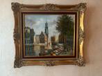 Olieverfschilderij Bloemenmarkt Amsterdam, gesigneerd., Ophalen