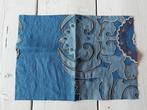 Originele, kleine stofstaal - linnen/viscose - blauwtinten, Ophalen of Verzenden, Nieuw, Blauw, Katoen