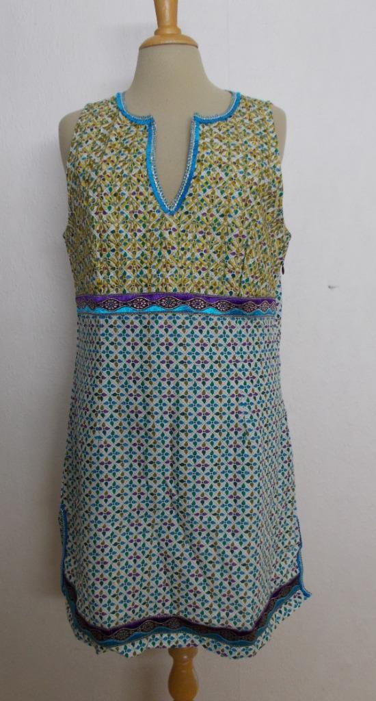Ibiza/hippie/Oosters tuniek/jurkje met borduursels! L, Kleding | Dames, Blouses en Tunieken, Zo goed als nieuw, Maat 42/44 (L)