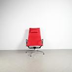 1x Vitra Eames EA 124 + 125 Set Rood Leer – Chroom, Huis en Inrichting, Niet ingevuld, Niet ingevuld, 75 tot 100 cm, Ophalen of Verzenden