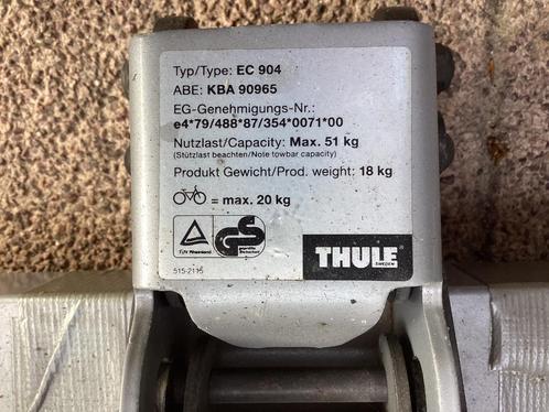 Thule Euroride 904 fietsendrager, Auto diversen, Fietsendragers, Gebruikt, Trekhaakdrager, 2 fietsen, Brede banden, Elektrische fiets