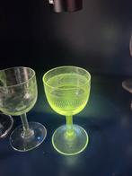 Antieke mangaanglas Borrelglaasjes Set van 5, Ophalen of Verzenden