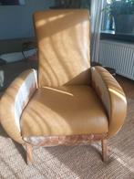 Unieke vintage relax fauteuil nieuw binnenwerk en leer., Ophalen, Vintage, Leer, Zo goed als nieuw