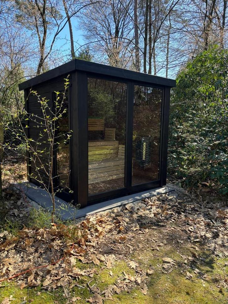 Thermowood SAUNA ~ 120x180cm ~ incl montage ~ 230 V, Sport en Fitness, Sauna, Zo goed als nieuw, Complete sauna, Ophalen