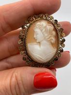 X333 Prachtige zilveren camee broche, Sieraden, Tassen en Uiterlijk, Antieke sieraden, Ophalen of Verzenden, Zilver, Broche