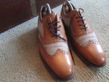 Herring Henley II mens two-tone BROGUES in tan/canvas beschikbaar voor biedingen