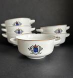 6 Sint Sebastiaan Schuttersgilde Brugge soepkommen porselein, Ophalen of Verzenden, Porselein, Overige stijlen, Kom(men)