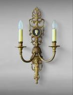 Art Deco Wandlamp Empire Stijl Brons lamp goed kleurig, Ophalen of Verzenden, Koper of Brons