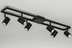 plafondlamp spots zwart 94 cm a 98cm tafel 6 lichts rvs wit, Ophalen of Verzenden, Nieuw, Led