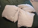 4 HEMA veren kussens 50x50 cm, gebruikt, Ophalen, Wit, Vierkant