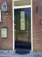 Voordeur hardhout glas in lood, Doe-het-zelf en Verbouw, Deuren en Horren, Ophalen, Gebruikt, 80 tot 100 cm, Buitendeur
