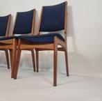 Set van 4 Vintage Deense Designstoelen – Ib Kofod-Larsen, Huis en Inrichting, Hout, Bruin, Vintage, Ophalen of Verzenden